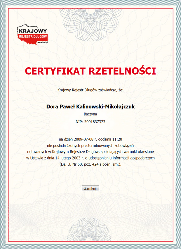 Certyfikat